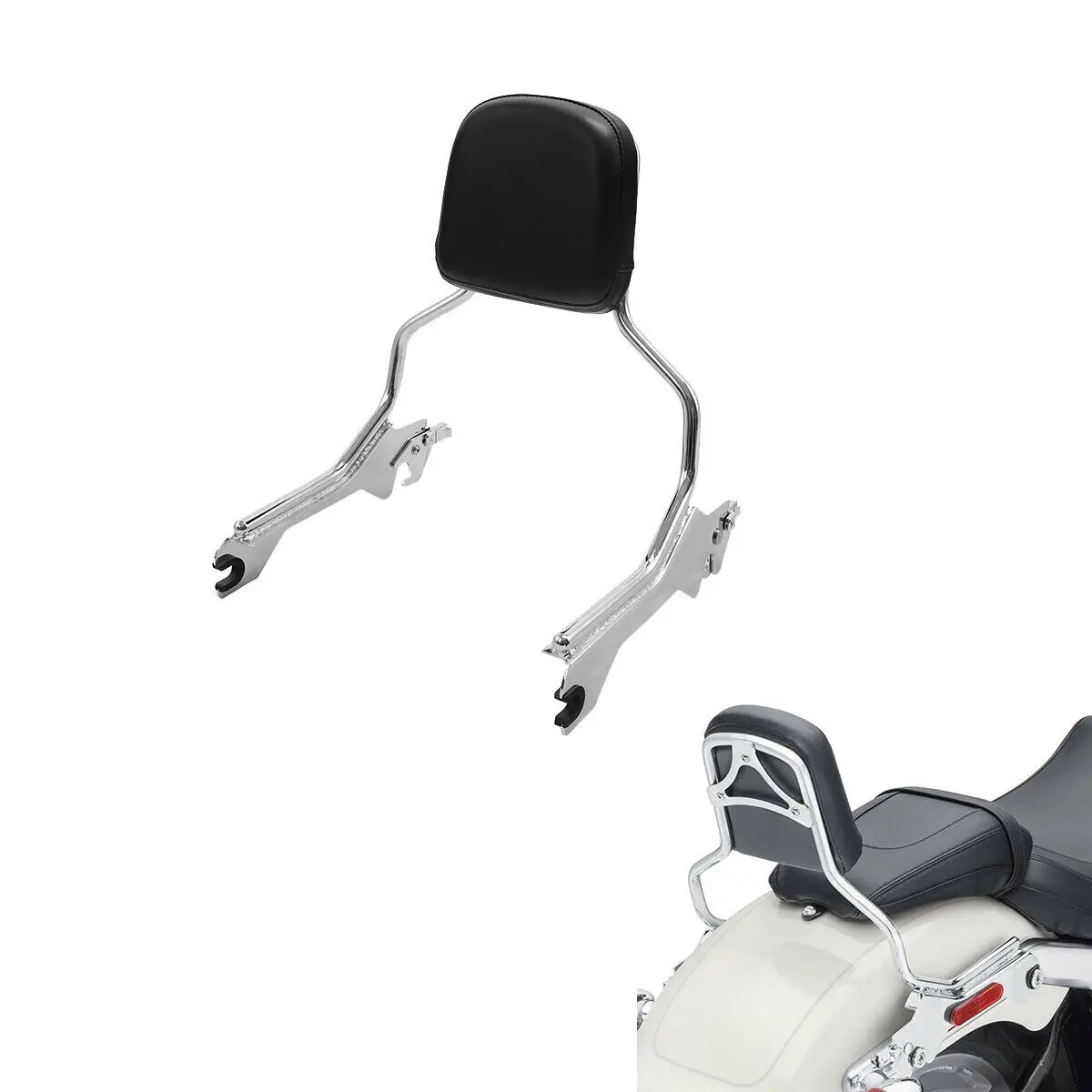 Motorcycle Sissy Bar Backrest Luggage Rack For Harley Fat Boy Flfb