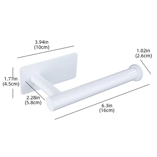 Porte-papier adhésif blanc en acier inoxydable, support mural pour cuisine, salle de bains, papier toilette, serviette, rouleau de mouchoirs, étagère en or brossé 5