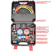 Kit de tuyau de jauge de pression de climatisation de voiture, R22 R-410A R-134a R-404A, ensemble de manomètres de réfrigérant, boîte de rangement, nouveau 3