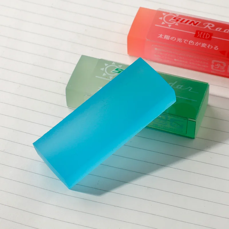 1pcs Seed Sun Radar Eraser Translucent Color Changing