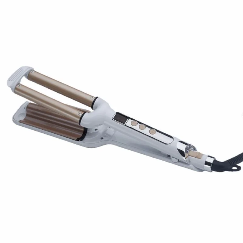 Pear flower head three tube curling iron for curly hair with LCD temperature display professional hair styler curlers