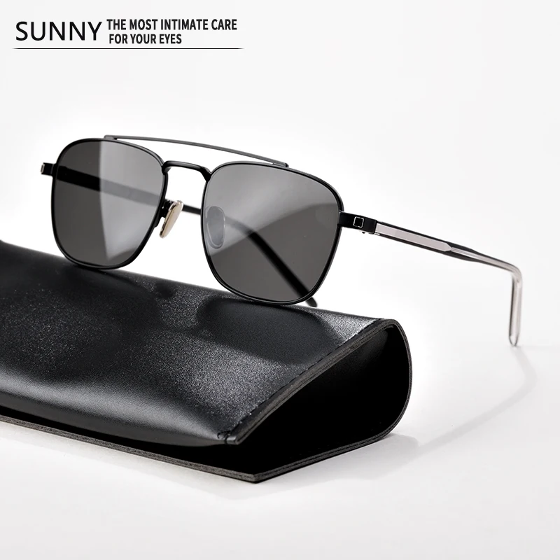 

Luxury Brand SL665 Personalized Double Bridge Pilot Style Titanium Sunglasses Fashion Design For Men Women Trendy SUN GLASSES