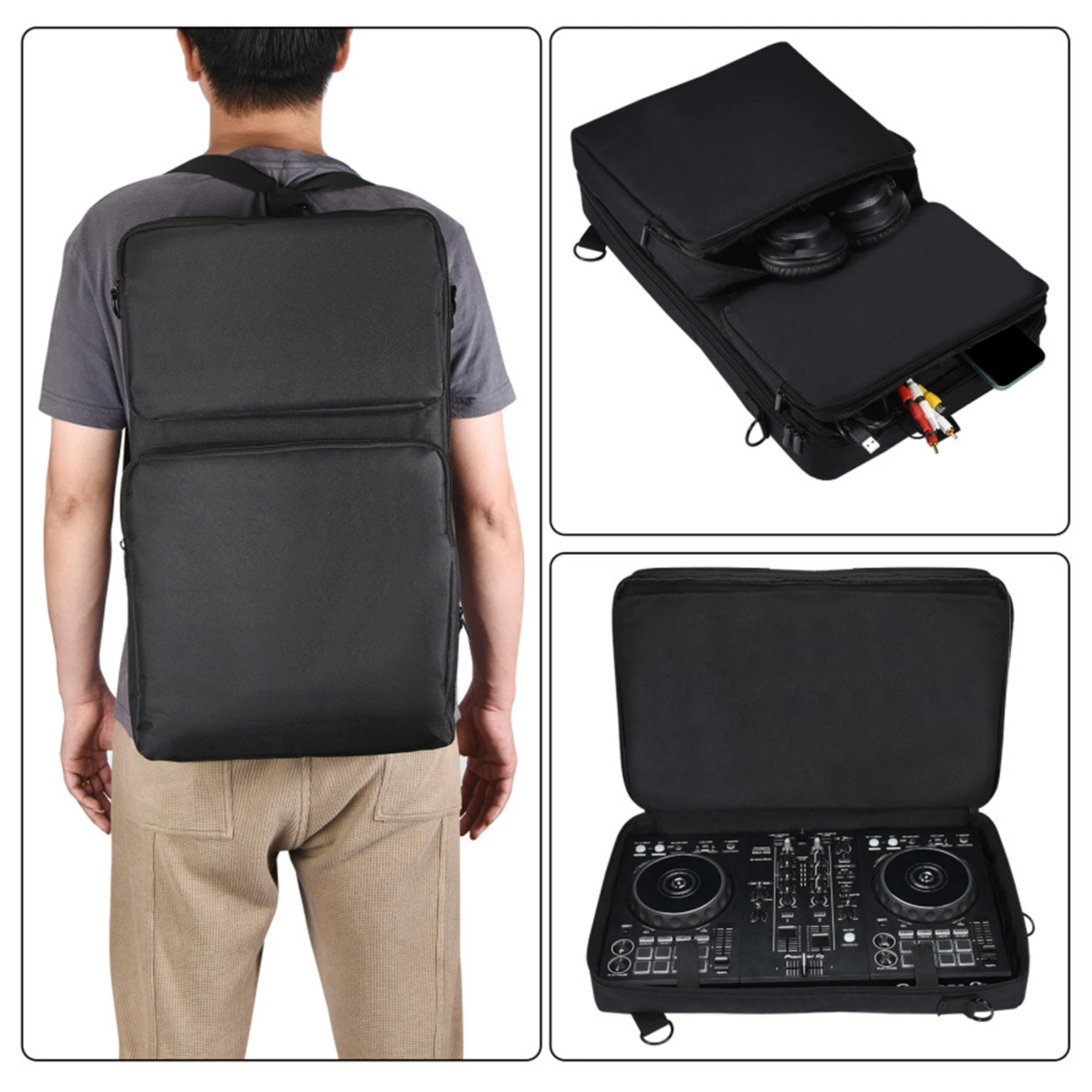 DJ Controller Storage Bag Equipment Protector Travel Case Turntable Carrying Case Suitcase for Accessories