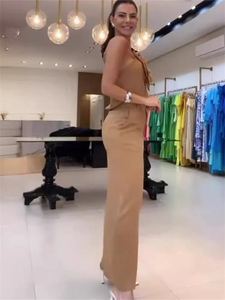 Wmstar Two Piece Set Women Summer Office Lady New Style Slip Bow Skirts Set Sexy Long Matching Suit Wholesale Shipping 2024