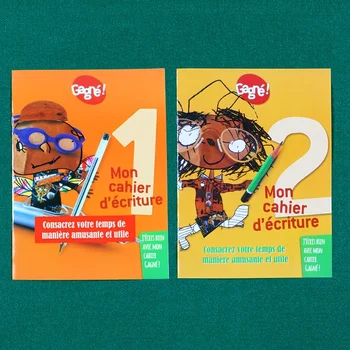 2 quaderni, ciascuno con 32 pagine, quaderni per esercitarsi nella scrittura in francese, adatti per l'ufficio, la scuola e l'uso domestico, consigliati come idea regalo.