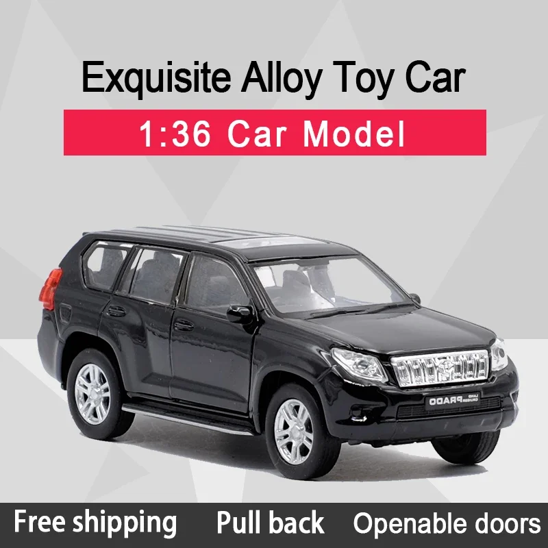 

Модель автомобиля WELLY 1:36 Toyota Land Cruiser Prado SUV, литой автомобиль из сплава, игрушка с тянущимся обратно, подарок для детей, коллекционная игрушка B175