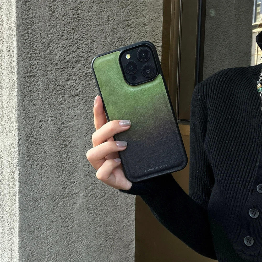 Custodia Per Telefono In Pelle Di Lusso Per Iphone 11 15 Pro Max 12 13 Pro Max 14Promax Fashion Matcha Green Custodia Morbida Antiurto Cover Posterior