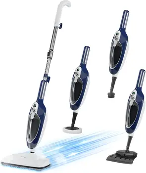 10-in-1 Steam Mop with Detachable Handheld Cleaner for All Floors and Carpet, Includes 11 Accessories in Blue 1