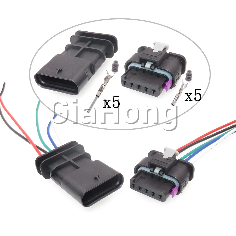 

1 Set 5 Ways 1-2141520-1 1-1718806-1 4F0973705 Starter Auto Air Flowmeter Wiring Terminal Male Plug Female Socket