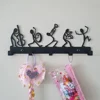 Wall Mounted Coat Rack Vintage Black Metal Key Holder Wall Hooks for Clothes & Hats Stylish Wall Hanger Elegant Artwork 4