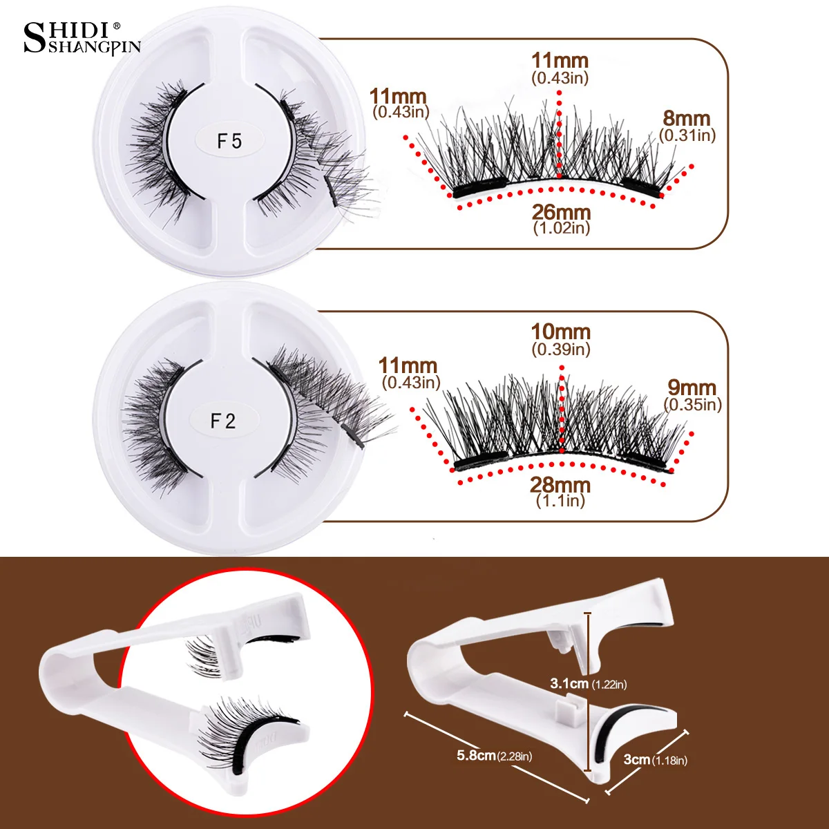 3D Magnetic Lashes Kit With Curler Natural Soft Magnetic False Eyelashes No Glue Needed Fluffy Reusable Make Up 5 pairs