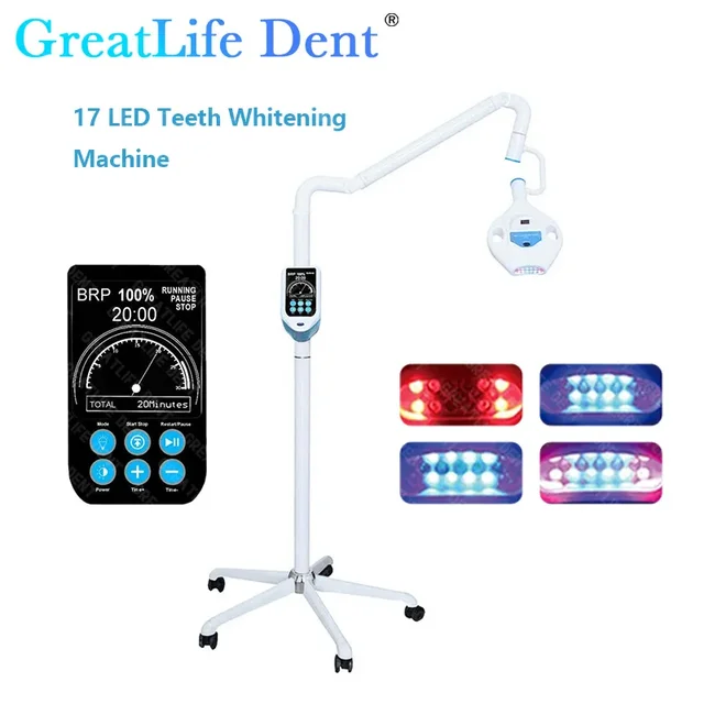GreatLife Dent Dental 57W 17 Leds LCD Touch Screen Teeth Whitening Machine 3 Models Led Tooth Whitening Accelerator Light Lamp
