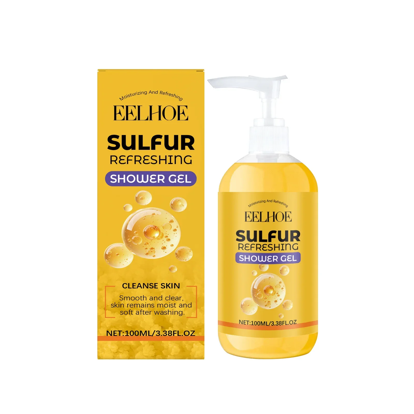 Sulfur Refreshing Shower Gel Deep Cleansing Oil Control Moisturizing Soothing Brightening Skin Improve Rough Skin Body Care