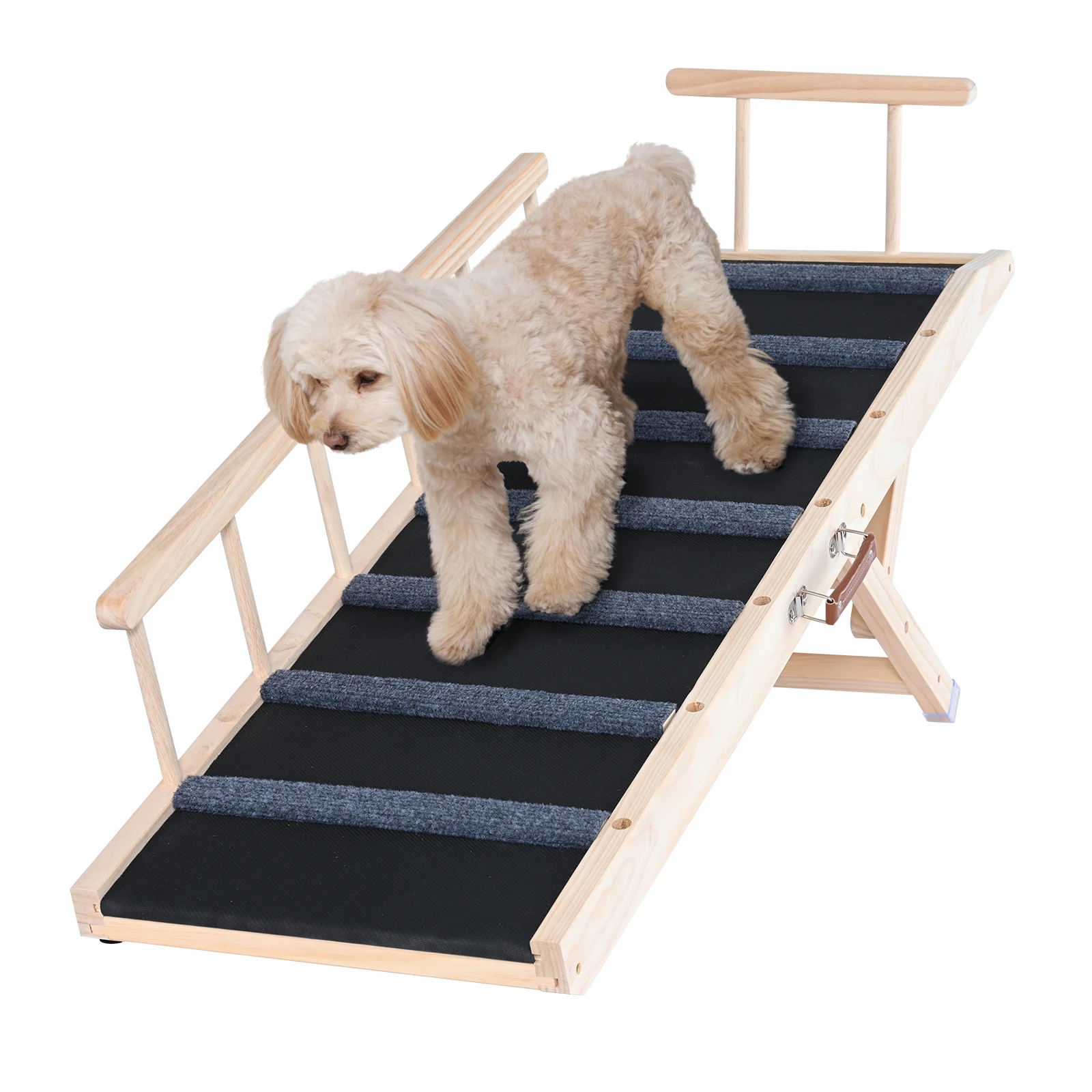 VEVOR-Escada Dobrável para Cães, Antiderrapante, Alta Ajustável, Removível, Rampa para Animais de Madeira, Cão Pequeno e Velho, Escalada, Sofá-cama para Carro