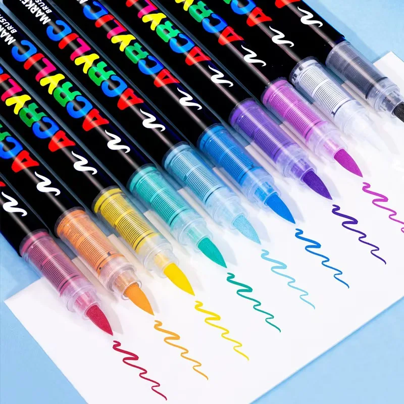 GuangNa 72pcs Acrylic Color Markers Soft Head Painted for Wood Ceramic Festival DIY Box Gfit Marker Set Festival Art Supply