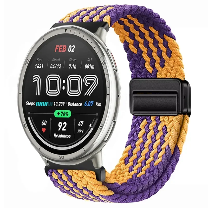 Magnetic Nylon Braided Smartwatch Strap - 20mm/22mm, Sports Watchband Bracelet