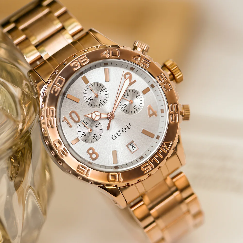 

Fashion Round Quartz Business Luxury Dial Casual Wrist Watches Stainless Strap Fashionable Clock Waterproof Wristwatch for Men