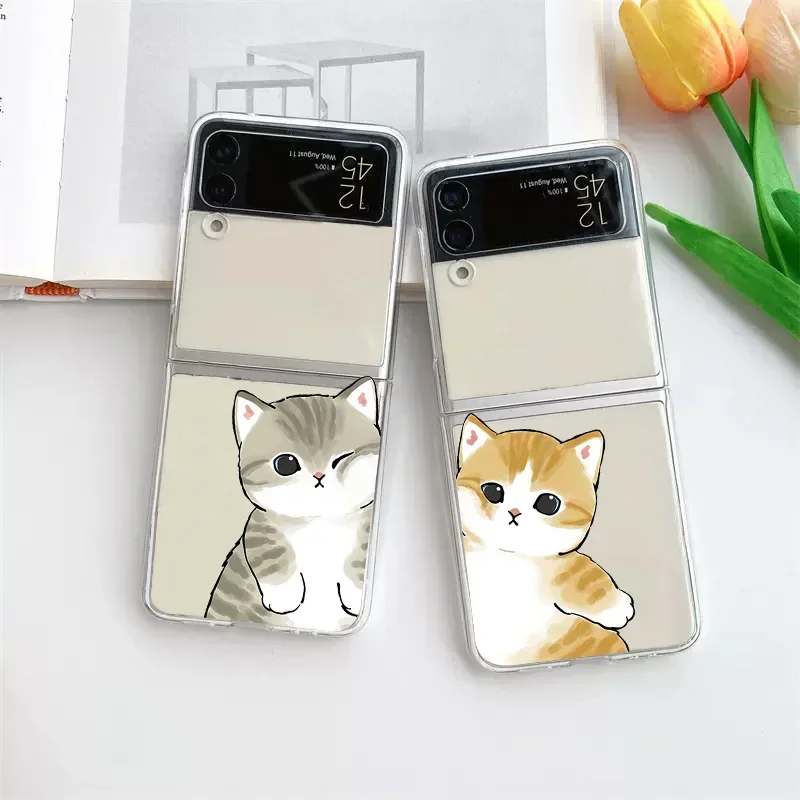 Cute Cat Couple Transparent Paired Phone Case