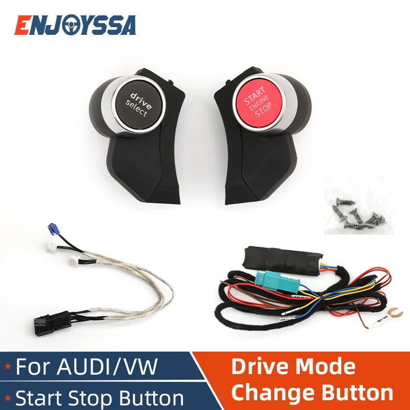 Engine Start Drive Select Button Steering Wheel Retrofit Button R8 Style For Audi A3 S3 A4 S4 A5 S5 A6 S6 A7 A8 Q3 Q5 for VW Car Start Button Car Start Stop Button