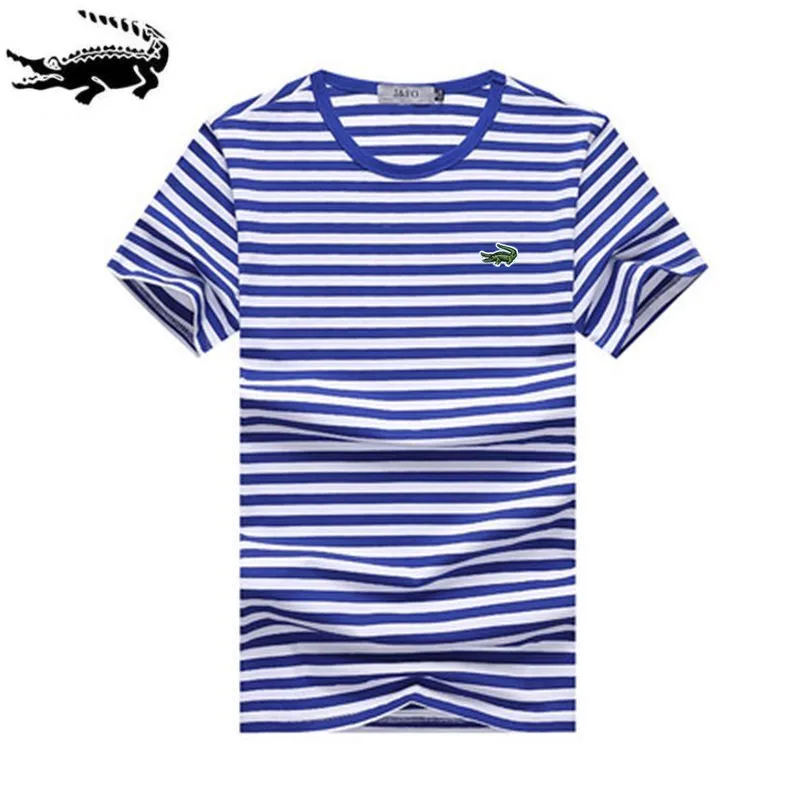 

2023 Summer Luxury Brand T-Shirt Men's Cotton High Quality Embroidered Pattern Retro Fashion Striped T-Shirt