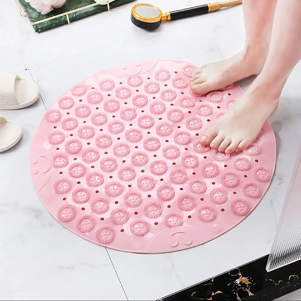 2023 Mat Round Bathroom Non Slip Bath mat Household Massage Foot Pad Quick  Drying Rug Suction Cup Silicone Floor Mat - AliExpress