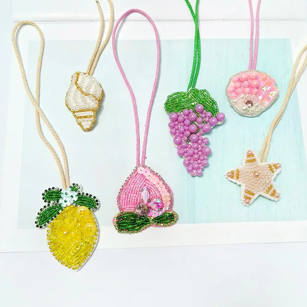 Fruit Series Bag Charms Hanging Rope Girl's Bag Lanyard Rhinestone Hanging Rope Keyring Bag Pendant Patches Applique Bag Lanyard