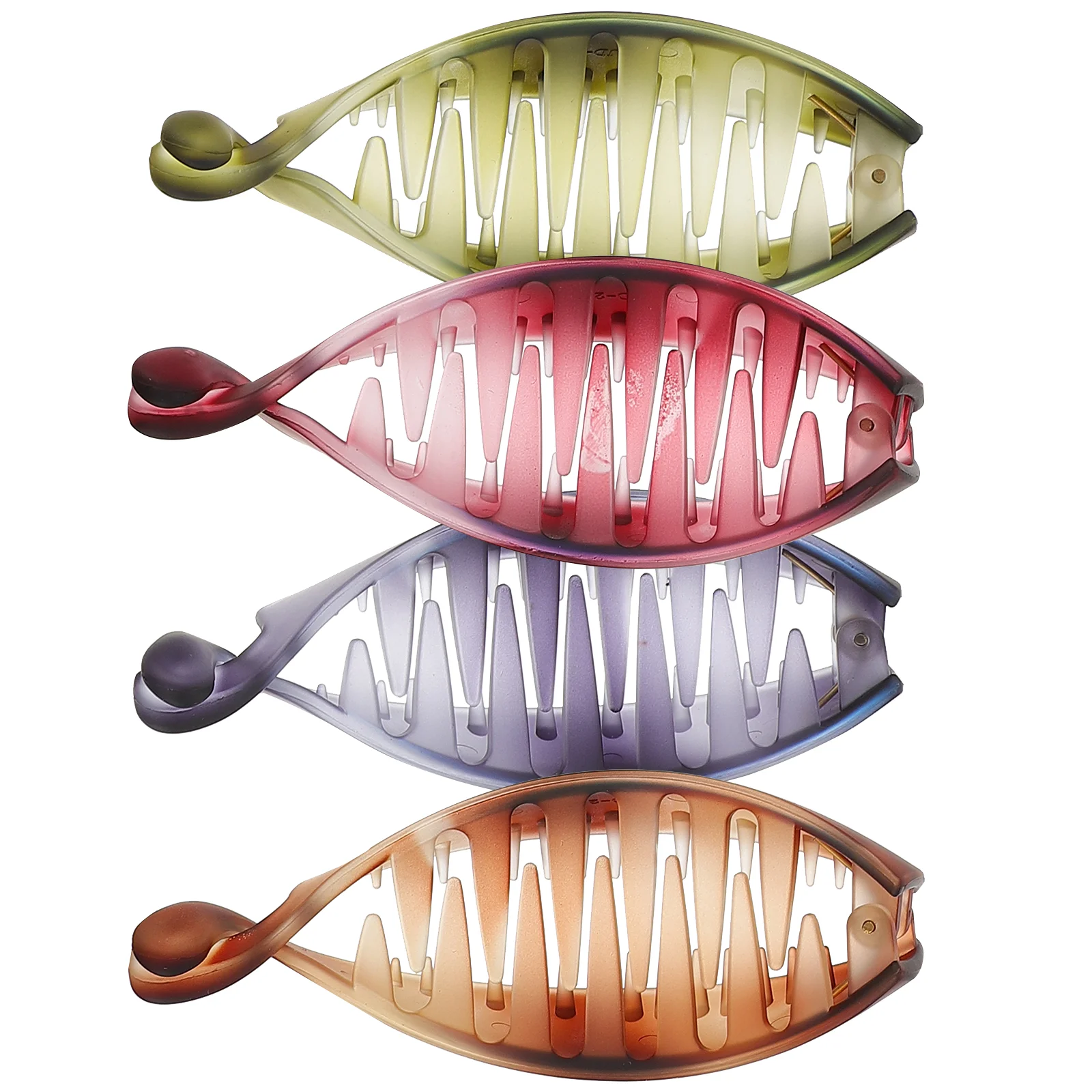 

4pcs Banana Hair Clip Shape Hair Claw Resin Fishtail Clip for and