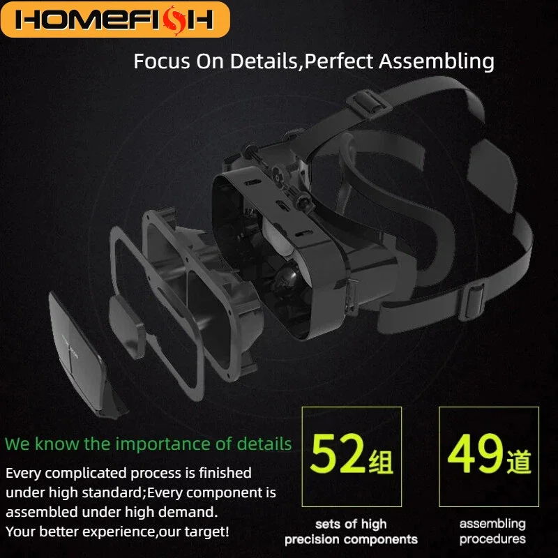 HOMEFISH VR Glasses 3D Headset Virtual Reality