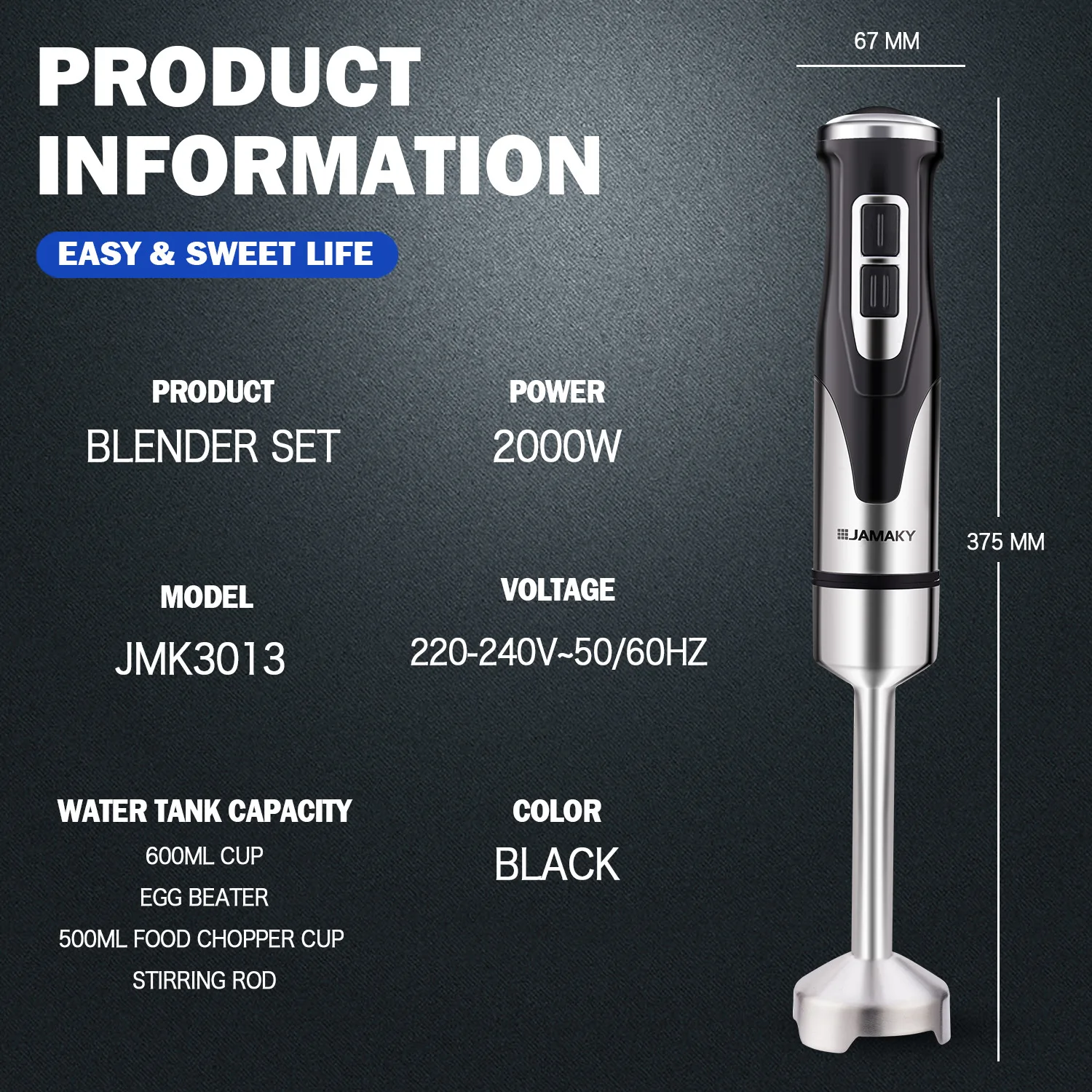 Fruit Juicer Hand Immersion Blender Electric Whisk Hand Blender Food Blender Electric Egg Beater 4 In 1 Multifunctional Mixer Baby Food Supplement Cooking Machine Portable Handheld Egg Beater Fruit And Vegetable Juicer Mixer