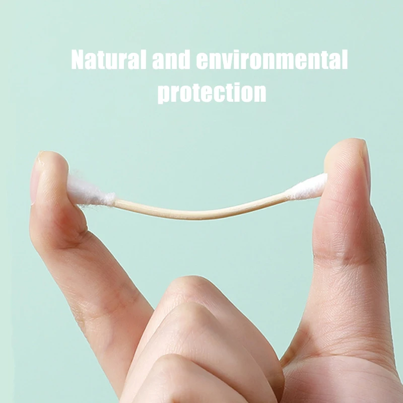 500PCS Disposable Cotton Swab Box With Double End Round Head For Makeup And Makeup Removal Daily Cleaning Pet Care Multi-purpose 4