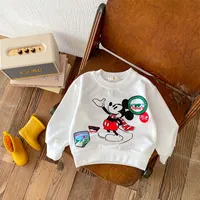 Kawaii Girls Clothes Cartoon Boys  Girls Sweatshirt Children's Disney Minnie Top Children's Casual Wear Baby Round Neck Pullover 4