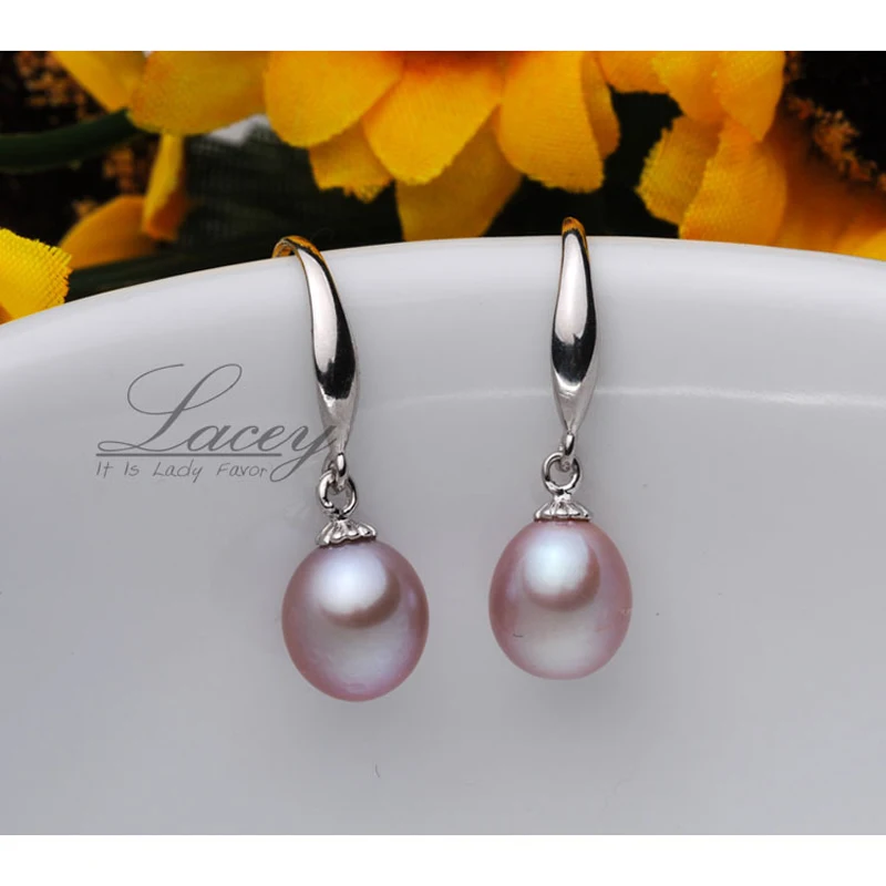 Wedding Real Freshwater Drop Earrings for Women Silver 925 White Natural Pearl Earrings Pearl Earrings,Drop Earrings,Dome Teardrop Earrings
