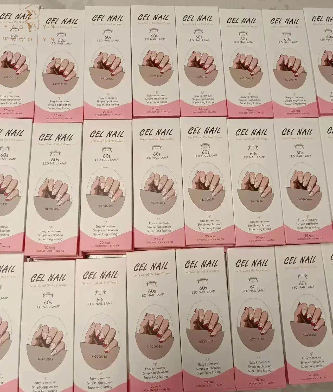 16/20/22Tips French Semi cured Gel Nail Strips Adhesive Waterproof Full Cover