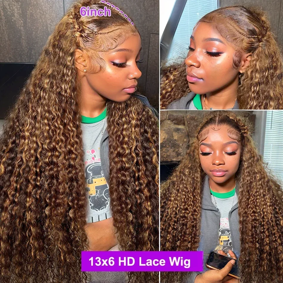 30 40 Inch 4/27 Highlight Ombre Colored Water Curly High Density