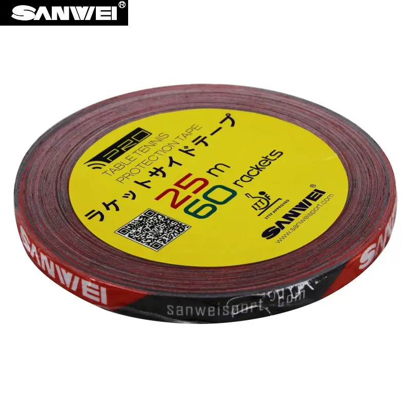 1cm*25M Original SANWEI Table Tennis Racket Edge Tape Side Protector Ping Pong Bat Protection