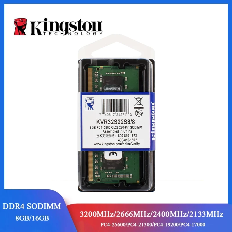 Kingston RAM DDR4 Laptop Memory 4GB 8GB 16GB 3200MHz 2666MHz 2400MHz 2133MHz PC4-21300 25600 SODIMM Notebook