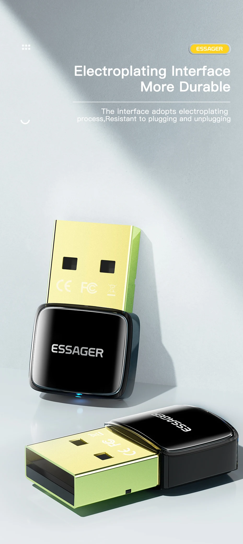 USB Bluetooth 5.0 Adapter Dongle for PC Laptop Speaker Wireless Mouse Earphone M