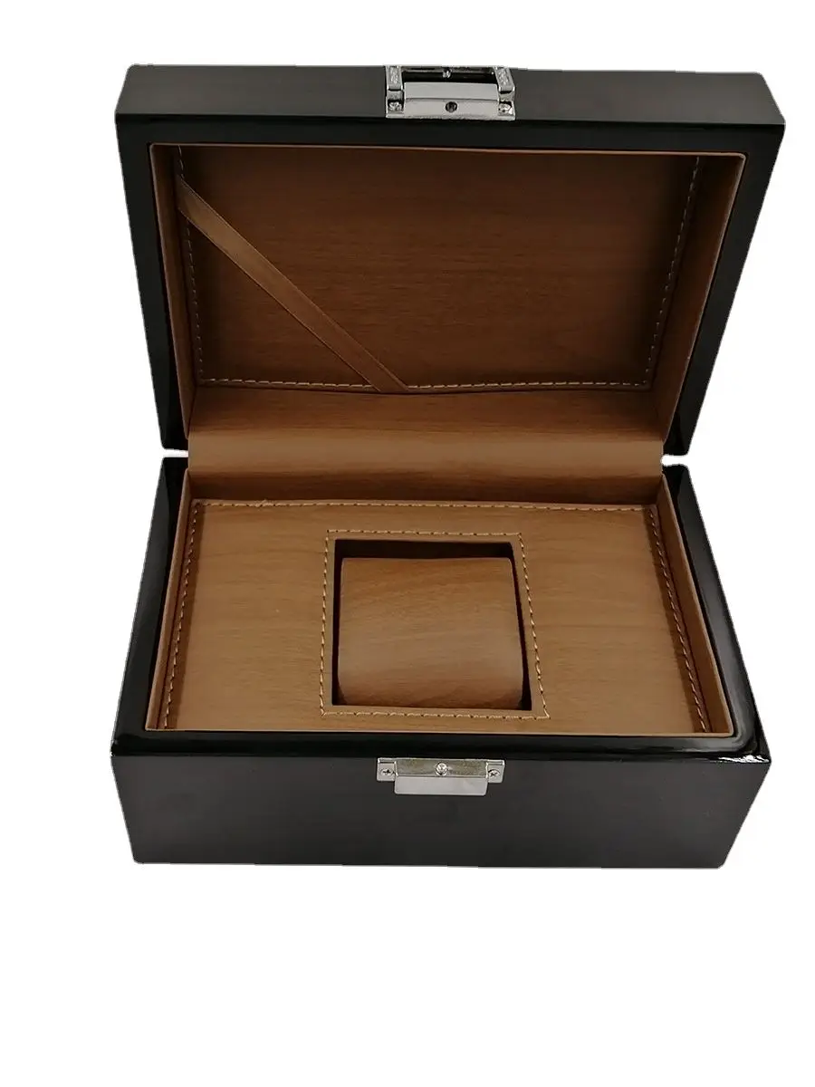 Premium wooden watch box with lacquer finish and soft cushion interior – ideal for storage or gifting, includes free shipping in Singapore.