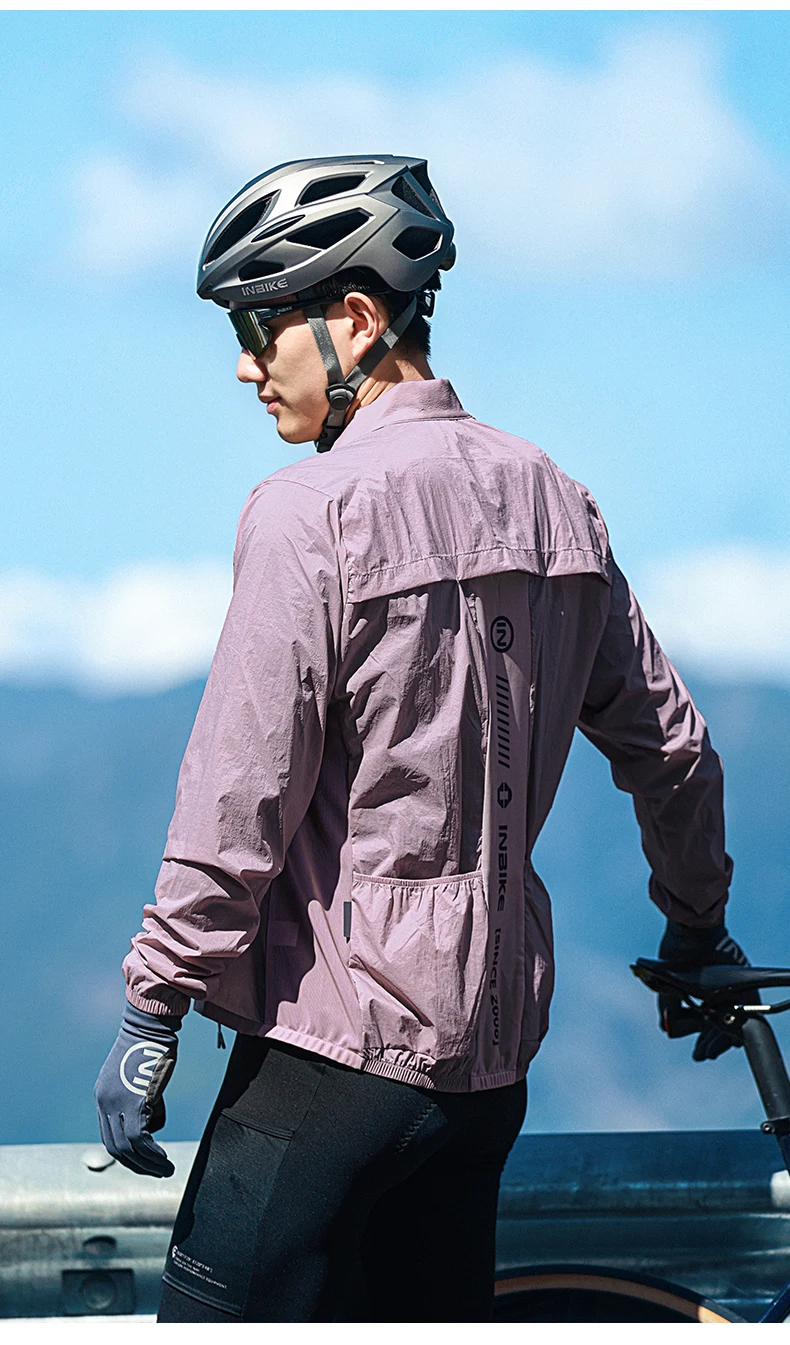 INBIKE Herren- und Damen-Windjacke, langärmelig, Radtrikot, Radfahren, winddichte Kleidung, leicht, reflektierend, Rennrad – Detail 16