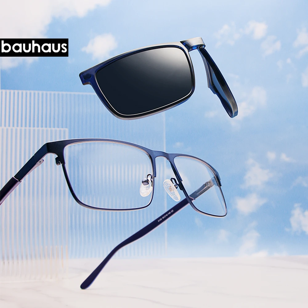 X109 2 In 1 Polarized Clip Glasses Frame Men Optical Myopia Clip