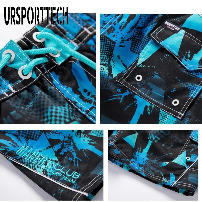 Beach Shorts Men Print Swimwear Trunk Summer Short Pants Male Breathable Quick Dry Swimming Shorts Plus Size Mens Board Shorts