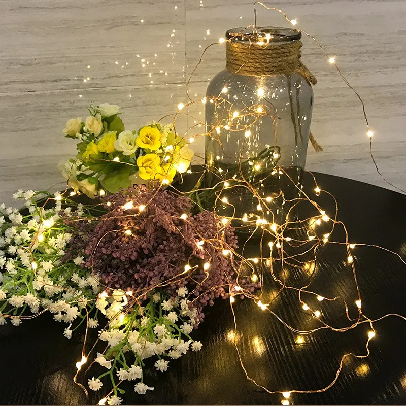 LED String Lights Decorative Lights LED Fairy Lights 10LED 1m Waterproof Copper Wire Battery Operated Wedding Party Christmas Decoration