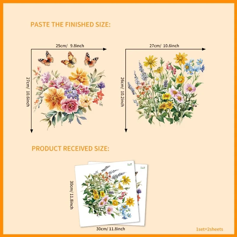 DIY Waterproof Cartoon Flower Bathroom Stickers Removable Toilet Tank Vinyl Decals for Bathroom Decor Home Decoration Art