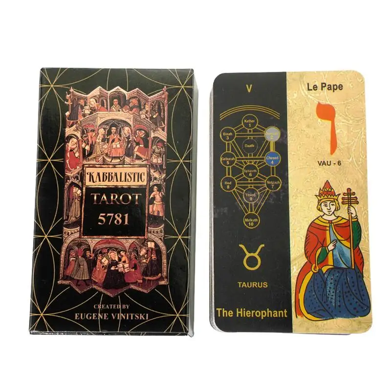 

78Pcs Kabbalistic Tarot Cards Original Classic Tarot Cards Deck for Witchcraft Enthusiasts and Beginners Family Gathering Party