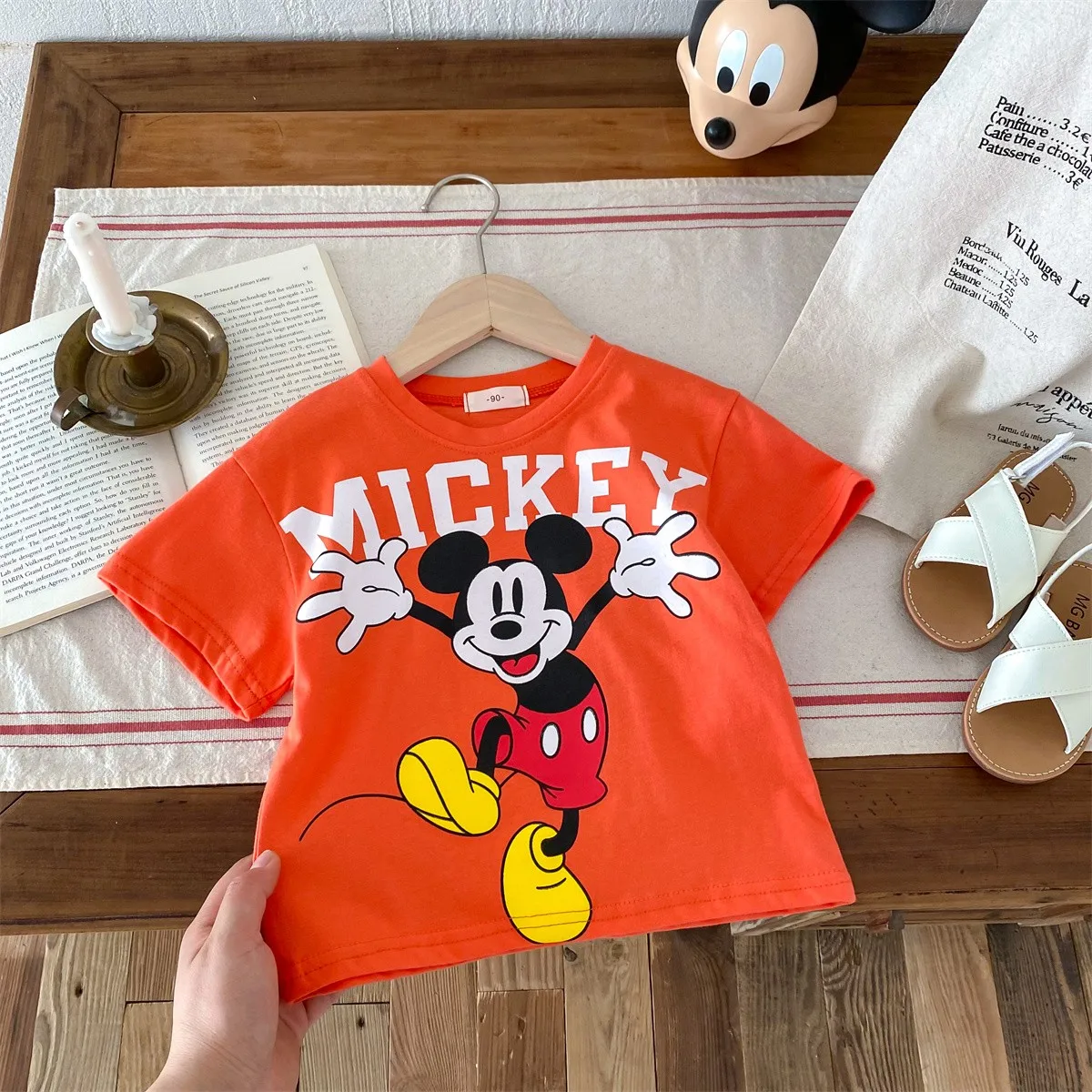 Mickey Mouse Children's Tees Tops Printed Cartoon Fashion Baby Boys Clothes T-shirt Trendy Design Kids Clothing Tshirts Crewneck 3