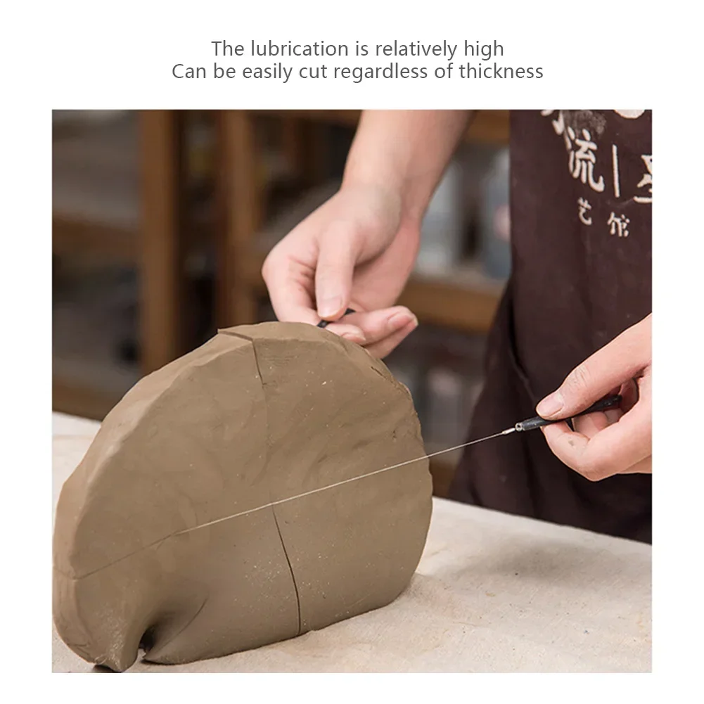 Description Picture 6 of itemPottery Tools Mud Cutting Tools Pottery DIY Handmade Clay Sculpture Mud Cutting Line Mud Cutting Tool Ceramic Steel Wire Drawing