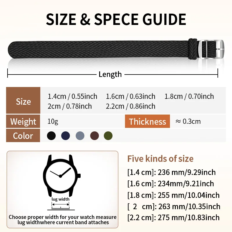 Premium Nylon Watch Strap - Universal Fit, Multiple Sizes Available