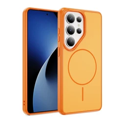 Skin - Friendly Magnetic Phone Case with TPU Frame and Shockproof Wireless Charging Cover - Galaxy S26 Ultra (Orange)
