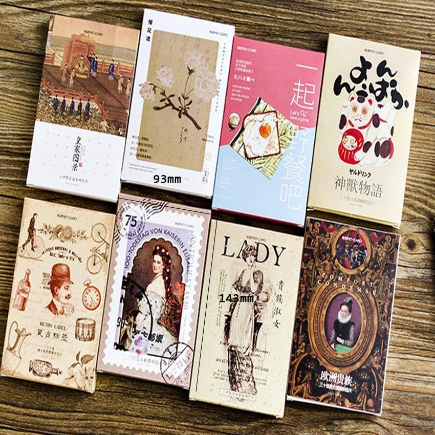 30 Pcs/lot Cute Vintage Stamp Birthday postcard set Greeting Card Envelope Gift Birthday Card DIY gifts