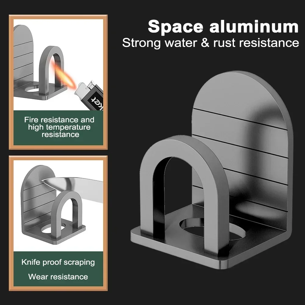 New Space Aluminium Kitchen Sink Sponge Holder Rustproof Self Adhesive Sponge Drain Dish Drying Rack Kitchen Storage Organizer